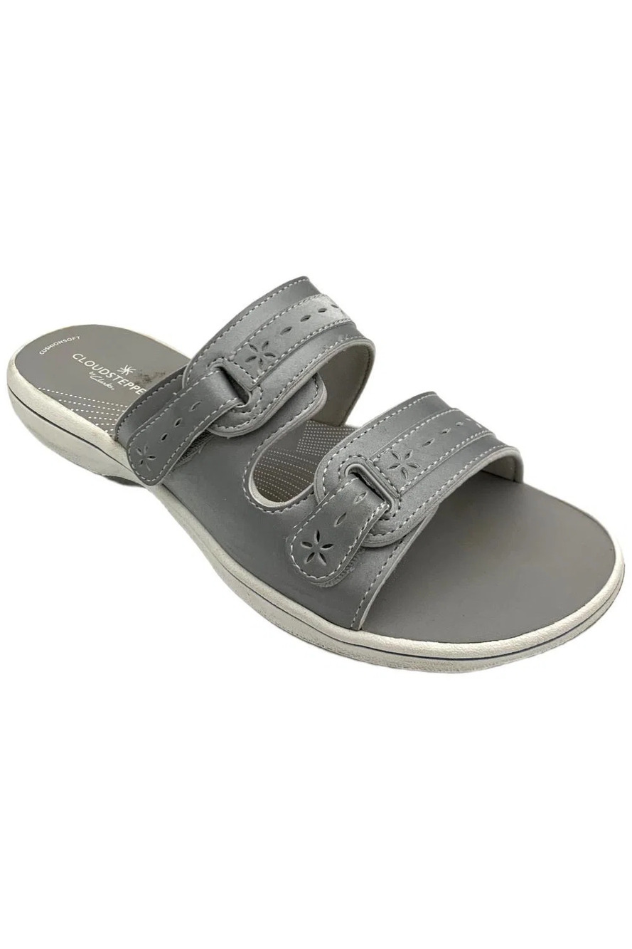 Clarks Cloudsteppers Women's Breeze Rosa Adjustable Sandal Silver - Medium